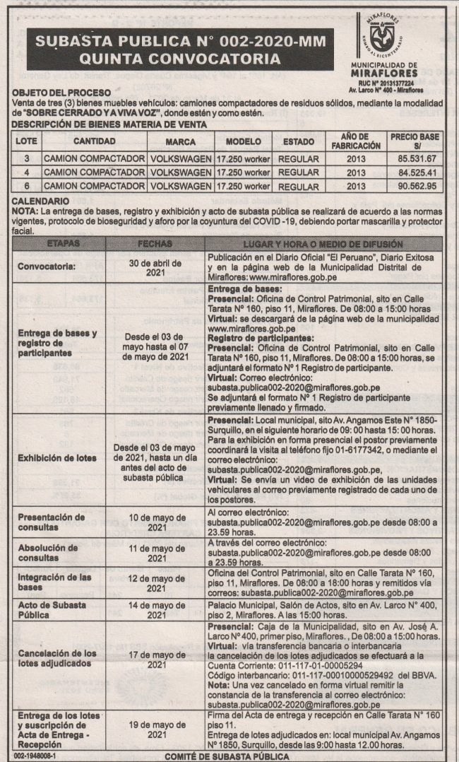 MAY.14.AVISO MUNICIPALIDAD DE MIRAFLORES