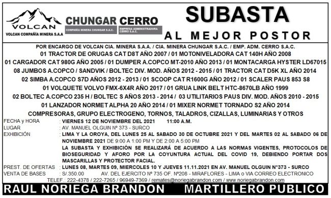 NOV.12.AVISO SUBASTA VOLCAN