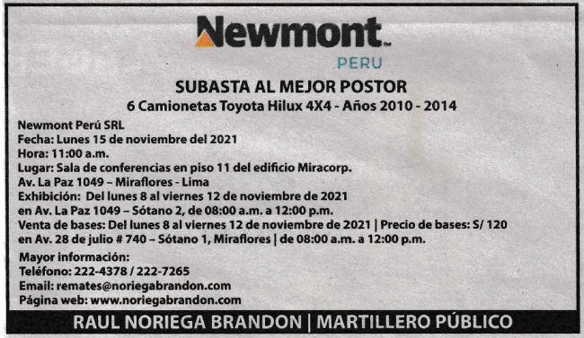 NOV.15.AVISO NEWMONT